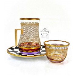  A set of tea sets with dish with coffee cups 18 pes 