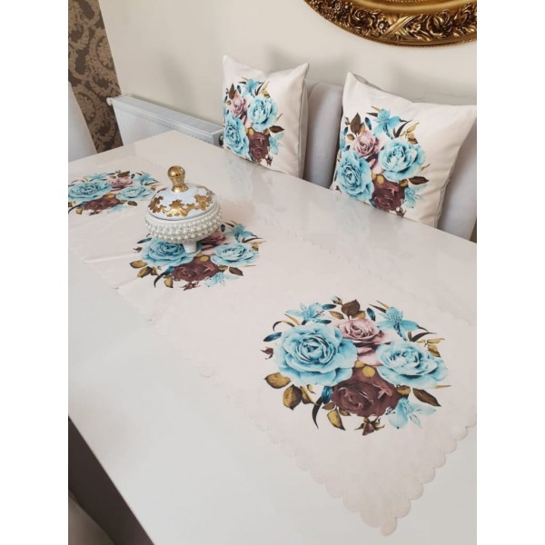 A set consisting of  table cover and 2 pillow