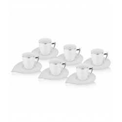 12-Piece Coffee Cup And Saucer Set White/Gold