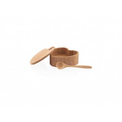 Bamboo spice holder with spoon