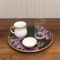 Coffee set consisting of 1 cup of coffee + 1 cup + small sweet dish + large plate