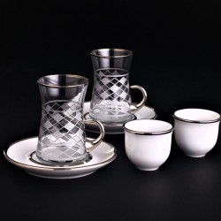 A set of tea sets with dish with coffee cups 18 pes